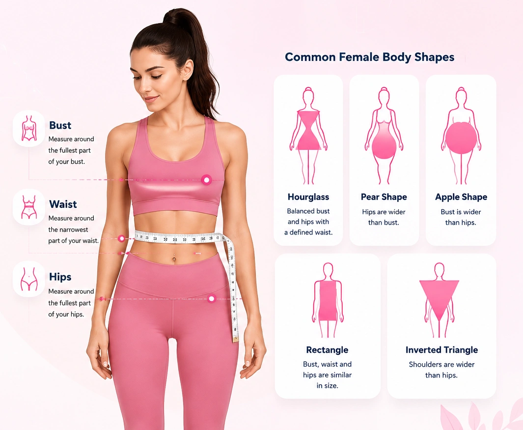 Female Body Type Calculator using bust waist and hip measurements